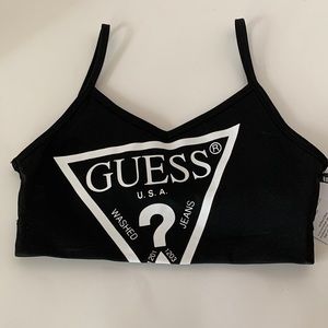 Guess sports bra, black with white “lettering”, XS